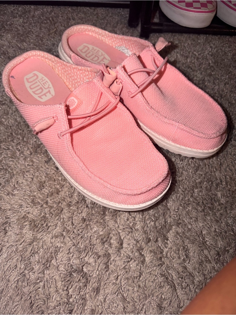 Hey Dude Women’s Pink Canvas Wally Slip-Ons